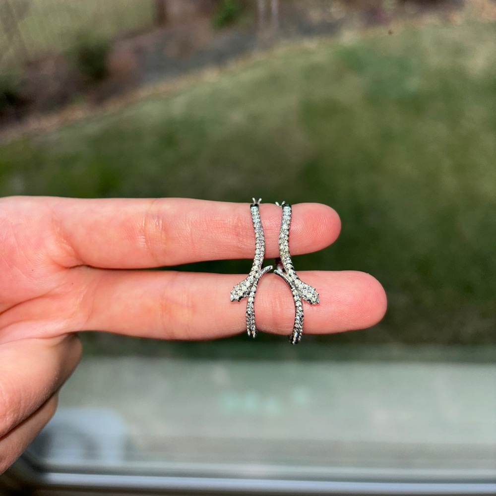 Swarovski hoop snake earrings